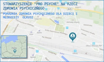 PORADNIA ZDROWIA PSYCHICZNEGO DLA DZIECI I MŁODZIEŻY - STOWARZYSZENIE "PRO PSYCHE" NA RZECZ ZDROWIA PSYCHICZNEGO - UL. KRÓLA KAZIMIERZA WIELKIEGO 64,  OLKUSZ