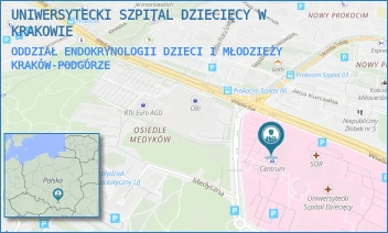 ODDZIAŁ ENDOKRYNOLOGII DZIECI I MŁODZIEŻY - UNIWERSYTECKI SZPITAL DZIECIĘCY W KRAKOWIE - UL. WIELICKA 265,  KRAKÓW-PODGÓRZE