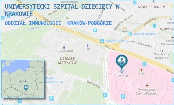 ODDZIAŁ IMMUNOLOGII - UNIWERSYTECKI SZPITAL DZIECIĘCY W KRAKOWIE - UL. WIELICKA 265,  KRAKÓW-PODGÓRZE