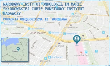 PORADNIA ONKOLOGICZNA II - NARODOWY INSTYTUT ONKOLOGII IM.MARII SKŁODOWSKIEJ-CURIE-PAŃSTWOWY INSTYTUT BADAWCZY - WAWELSKA 15,  WARSZAWA