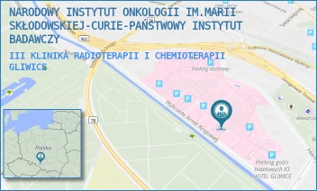 III KLINIKA RADIOTERAPII I CHEMIOTERAPII - NARODOWY INSTYTUT ONKOLOGII IM.MARII SKŁODOWSKIEJ-CURIE-PAŃSTWOWY INSTYTUT BADAWCZY - UL. WYBRZEŻE ARMII KRAJOWEJ 15,  GLIWICE