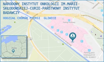 ODDZIAŁ CHORÓB PIERSI - NARODOWY INSTYTUT ONKOLOGII IM.MARII SKŁODOWSKIEJ-CURIE-PAŃSTWOWY INSTYTUT BADAWCZY - UL. WYBRZEŻE ARMII KRAJOWEJ 15,  GLIWICE