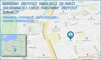 PORADNIA CHIRURGII ONKOLOGICZNEJ - NARODOWY INSTYTUT ONKOLOGII IM.MARII SKŁODOWSKIEJ-CURIE-PAŃSTWOWY INSTYTUT BADAWCZY - UL. GARNCARSKA 11,  KRAKÓW-ŚRÓDMIEŚCIE