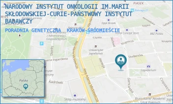PORADNIA GENETYCZNA - NARODOWY INSTYTUT ONKOLOGII IM.MARII SKŁODOWSKIEJ-CURIE-PAŃSTWOWY INSTYTUT BADAWCZY - UL. GARNCARSKA 11,  KRAKÓW-ŚRÓDMIEŚCIE