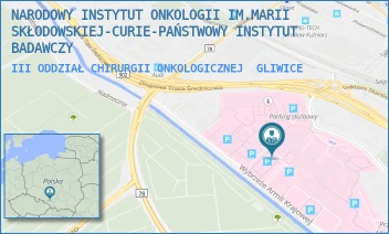III ODDZIAŁ CHIRURGII ONKOLOGICZNEJ - NARODOWY INSTYTUT ONKOLOGII IM.MARII SKŁODOWSKIEJ-CURIE-PAŃSTWOWY INSTYTUT BADAWCZY - UL. WYBRZEŻE ARMII KRAJOWEJ 15,  GLIWICE