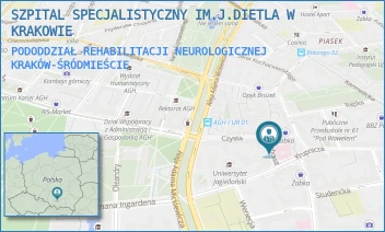 PODODDZIAŁ REHABILITACJI NEUROLOGICZNEJ - SZPITAL SPECJALISTYCZNY IM.J.DIETLA W KRAKOWIE - SKARBOWA 1,  KRAKÓW-ŚRÓDMIEŚCIE