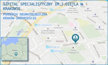 PORADNIA REUMATOLOGICZNA - SZPITAL SPECJALISTYCZNY IM.J.DIETLA W KRAKOWIE - UL. BATOREGO 3,  KRAKÓW-ŚRÓDMIEŚCIE