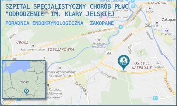 PORADNIA ENDOKRYNOLOGICZNA - SZPITAL SPECJALISTYCZNY CHORÓB PŁUC "ODRODZENIE" IM. KLARY JELSKIEJ - UL. KSIĘDZA JÓZEFA STOLARCZYKA 12,  ZAKOPANE