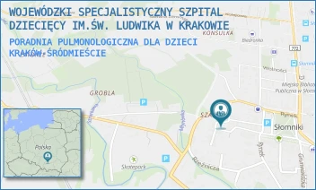 PORADNIA PULMONOLOGICZNA DLA DZIECI - WOJEWÓDZKI SPECJALISTYCZNY SZPITAL DZIECIĘCY IM.ŚW. LUDWIKA W KRAKOWIE - UL. STRZELECKA 2 - 2A,  KRAKÓW-ŚRÓDMIEŚCIE