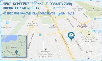 HOSPICJUM DOMOWE DLA DOROSŁYCH - MEDI KOMPLEKS SPÓŁKA Z OGRANICZONĄ ODPOWIEDZIALNOŚCIĄ - UL. STANISŁAWA ŻÓŁKIEWSKIEGO 10,  NOWY SĄCZ