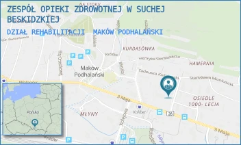 DZIAŁ REHABILITACJI - ZESPÓŁ OPIEKI ZDROWOTNEJ W SUCHEJ BESKIDZKIEJ - ALEJA KASZTANOWA 17,  MAKÓW PODHALAŃSKI