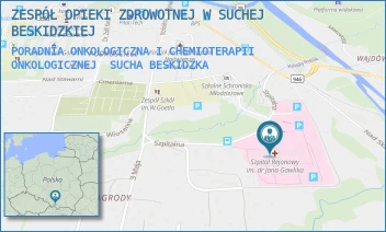 PORADNIA ONKOLOGICZNA I CHEMIOTERAPII ONKOLOGICZNEJ - ZESPÓŁ OPIEKI ZDROWOTNEJ W SUCHEJ BESKIDZKIEJ - UL. SZPITALNA 22,  SUCHA BESKIDZKA