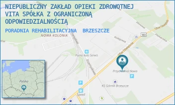 PORADNIA REHABILITACYJNA - NIEPUBLICZNY ZAKŁAD OPIEKI ZDROWOTNEJ "VITA" SPÓŁKA ZOGRANICZONĄ ODPOWIEDZIALNOŚCIĄ - UL. OFIAR OŚWIĘCIMIA 72,  BRZESZCZE