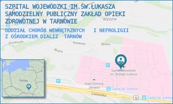 ODDZIAŁ CHORÓB WEWNĘTRZNYCH   I NEFROLIGII Z OŚRODKIEM DIALIZ - SZPITAL WOJEWÓDZKI IM.ŚW.ŁUKASZA SAMODZIELNY PUBLICZNY ZAKŁAD OPIEKI ZDROWOTNEJ W TARNOWIE - UL. LWOWSKA 178A,  TARNÓW
