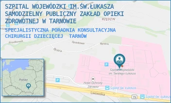 SPECJALISTYCZNA PORADNIA KONSULTACYJNA CHIRURGII DZIECIĘCEJ - SZPITAL WOJEWÓDZKI IM.ŚW.ŁUKASZA SAMODZIELNY PUBLICZNY ZAKŁAD OPIEKI ZDROWOTNEJ W TARNOWIE - UL. LWOWSKA 178A,  TARNÓW