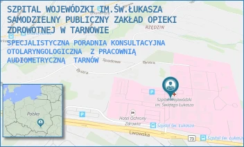 SPECJALISTYCZNA PORADNIA KONSULTACYJNA OTOLARYNGOLOGICZNA  Z PRACOWNIĄ AUDIOMETRYCZNĄ - SZPITAL WOJEWÓDZKI IM.ŚW.ŁUKASZA SAMODZIELNY PUBLICZNY ZAKŁAD OPIEKI ZDROWOTNEJ W TARNOWIE - UL. LWOWSKA 178A,  TARNÓW