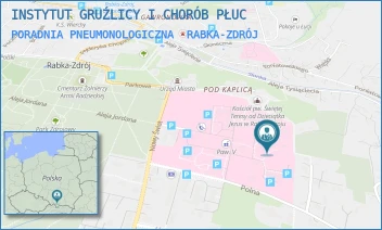 PORADNIA PNEUMONOLOGICZNA - INSTYTUT GRUŹLICY I CHORÓB PŁUC - UL. PROFESORA RUDNIKA 3B,  RABKA-ZDRÓJ