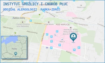 ODDZIAŁ ALERGOLOGII - INSTYTUT GRUŹLICY I CHORÓB PŁUC - UL. PROFESORA RUDNIKA 3B,  RABKA-ZDRÓJ