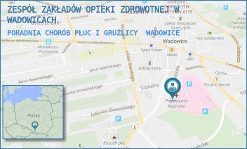 PORADNIA CHORÓB PŁUC I GRUŹLICY - ZESPÓŁ ZAKŁADÓW OPIEKI ZDROWOTNEJ W WADOWICACH - UL. KARMELICKA 5,  WADOWICE