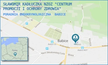 PORADNIA ENDOKRYNOLOGICZNA - SŁAWOMIR KADŁUCZKA NZOZ "CENTRUM PROMOCJI I OCHRONY ZDROWIA" - UL. GOŁĄBA 1,  BABICE