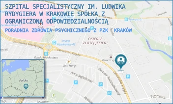PORADNIA ZDROWIA PSYCHICZNEGO Z PZK - SZPITAL SPECJALISTYCZNY IM. LUDWIKA RYDYGIERA W KRAKOWIE SPÓŁKA Z OGRANICZONĄ ODPOWIEDZIALNOŚCIĄ - OSIEDLE ZŁOTEJ JESIENI 14,  KRAKÓW