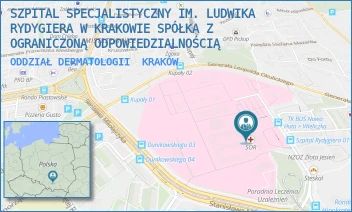 ODDZIAŁ DERMATOLOGII - SZPITAL SPECJALISTYCZNY IM. LUDWIKA RYDYGIERA W KRAKOWIE SPÓŁKA Z OGRANICZONĄ ODPOWIEDZIALNOŚCIĄ - OSIEDLE ZŁOTEJ JESIENI 1,  KRAKÓW