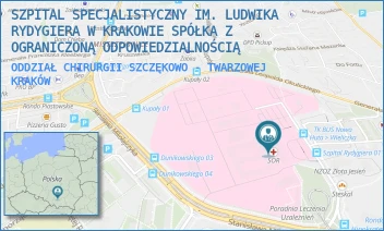 ODDZIAŁ CHIRURGII SZCZĘKOWO - TWARZOWEJ - SZPITAL SPECJALISTYCZNY IM. LUDWIKA RYDYGIERA W KRAKOWIE SPÓŁKA Z OGRANICZONĄ ODPOWIEDZIALNOŚCIĄ - OSIEDLE ZŁOTEJ JESIENI 1,  KRAKÓW