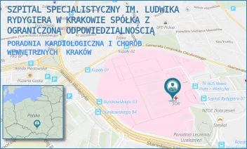 PORADNIA KARDIOLOGICZNA I CHORÓB WEWNĘTRZNYCH - SZPITAL SPECJALISTYCZNY IM. LUDWIKA RYDYGIERA W KRAKOWIE SPÓŁKA Z OGRANICZONĄ ODPOWIEDZIALNOŚCIĄ - OSIEDLE ZŁOTEJ JESIENI 1,  KRAKÓW