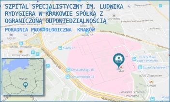 PORADNIA PROKTOLOGICZNA - SZPITAL SPECJALISTYCZNY IM. LUDWIKA RYDYGIERA W KRAKOWIE SPÓŁKA Z OGRANICZONĄ ODPOWIEDZIALNOŚCIĄ - OSIEDLE ZŁOTEJ JESIENI 1,  KRAKÓW