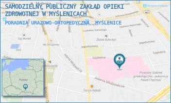 PORADNIA URAZOWO-ORTOPEDYCZNA - SAMODZIELNY PUBLICZNY ZAKŁAD OPIEKI ZDROWOTNEJ W MYŚLENICACH - UL. UL. SZPITALNA 2,  MYŚLENICE