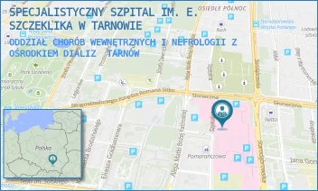 ODDZIAŁ CHORÓB WEWNĘTRZNYCH I NEFROLOGII Z OŚRODKIEM DIALIZ - SPECJALISTYCZNY SZPITAL IM. E. SZCZEKLIKA W TARNOWIE - UL. SZPITALNA 13,  TARNÓW