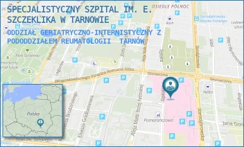 ODDZIAŁ GERIATRYCZNO-INTERNISTYCZNY Z PODODDZIAŁEM REUMATOLOGII - SPECJALISTYCZNY SZPITAL IM. E. SZCZEKLIKA W TARNOWIE - UL. SZPITALNA 13,  TARNÓW