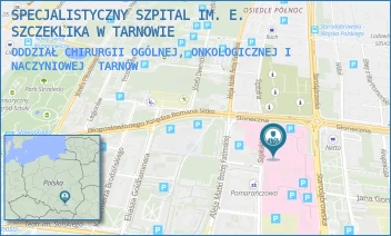 ODDZIAŁ CHIRURGII OGÓLNEJ, ONKOLOGICZNEJ I NACZYNIOWEJ - SPECJALISTYCZNY SZPITAL IM. E. SZCZEKLIKA W TARNOWIE - UL. SZPITALNA 13,  TARNÓW