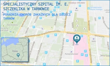 PORADNIA CHORÓB ZAKAŹNYCH DLA DZIECI - SPECJALISTYCZNY SZPITAL IM. E. SZCZEKLIKA W TARNOWIE - UL. SZPITALNA 13,  TARNÓW