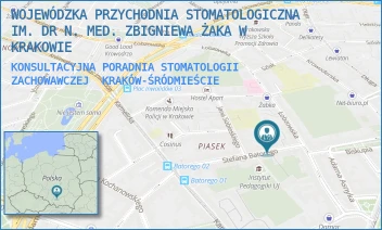 KONSULTACYJNA PORADNIA STOMATOLOGII ZACHOWAWCZEJ - WOJEWÓDZKA PRZYCHODNIA STOMATOLOGICZNA IM. DR N. MED. ZBIGNIEWA ŻAKA W KRAKOWIE - UL. BATOREGO 3,  KRAKÓW-ŚRÓDMIEŚCIE