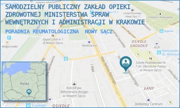 PORADNIA REUMATOLOGICZNA - SAMODZIELNY PUBLICZNY ZAKŁAD OPIEKI ZDROWOTNEJ MINISTERSTWA SPRAW WEWNĘTRZNYCH I ADMINISTRACJI W KRAKOWIE - ŻÓŁKIEWSKIEGO 11,  NOWY SĄCZ