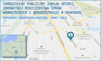 PORADNIA ENDOKRYNOLOGICZNA - SAMODZIELNY PUBLICZNY ZAKŁAD OPIEKI ZDROWOTNEJ MINISTERSTWA SPRAW WEWNĘTRZNYCH I ADMINISTRACJI W KRAKOWIE - UL. STANISŁAWA ŻÓŁKIEWSKIEGO 11,  NOWY SĄCZ