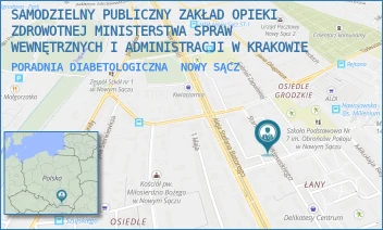PORADNIA DIABETOLOGICZNA - SAMODZIELNY PUBLICZNY ZAKŁAD OPIEKI ZDROWOTNEJ MINISTERSTWA SPRAW WEWNĘTRZNYCH I ADMINISTRACJI W KRAKOWIE - UL. STANISŁAWA ŻÓŁKIEWSKIEGO 11,  NOWY SĄCZ
