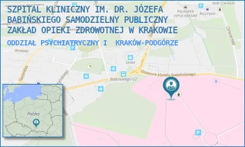 ODDZIAŁ PSYCHIATRYCZNY I - SZPITAL KLINICZNY IM. DR. JÓZEFA BABIŃSKIEGO SAMODZIELNY PUBLICZNY ZAKŁAD OPIEKI ZDROWOTNEJ W KRAKOWIE - UL. DR. JÓZEFA BABIŃSKIEGO 29,  KRAKÓW-PODGÓRZE