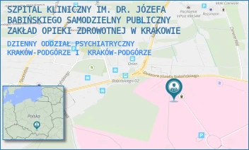 DZIENNY ODDZIAŁ PSYCHIATRYCZNY KRAKÓW-PODGÓRZE I - SZPITAL KLINICZNY IM. DR. JÓZEFA BABIŃSKIEGO SAMODZIELNY PUBLICZNY ZAKŁAD OPIEKI ZDROWOTNEJ W KRAKOWIE - UL. DR. JÓZEFA BABIŃSKIEGO 29,  KRAKÓW-PODGÓRZE