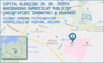 DZIENNY ODDZIAŁ PSYCHIATRYCZNY REHABILITACYJNY MIECHÓW - SZPITAL KLINICZNY IM. DR. JÓZEFA BABIŃSKIEGO SAMODZIELNY PUBLICZNY ZAKŁAD OPIEKI ZDROWOTNEJ W KRAKOWIE - UL. SZPITALNA 3,  MIECHÓW