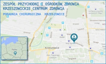 PORADNIA CHIRURGICZNA - ZESPÓŁ PRZYCHODNI I OŚRODKÓW ZDROWIA-KRZESZOWICKIE CENTRUM ZDROWIA - UL. KRAKOWSKA 8,  KRZESZOWICE