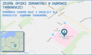 PORADNIA CHORÓB PŁUC I GRUŹLICY DLA DOROSŁYCH - ZESPÓŁ OPIEKI ZDROWOTNEJ W DĄBROWIE TARNOWSKIEJ - UL. SZPITALNA 1,  DĄBROWA TARNOWSKA