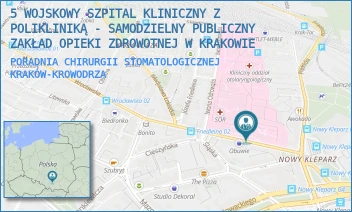 PORADNIA CHIRURGII STOMATOLOGICZNEJ - 5 WOJSKOWY SZPITAL KLINICZNY Z POLIKLINIKĄ - SAMODZIELNY PUBLICZNY ZAKŁAD OPIEKI ZDROWOTNEJ W KRAKOWIE - UL. WROCŁAWSKA 1-3,  KRAKÓW-KROWODRZA