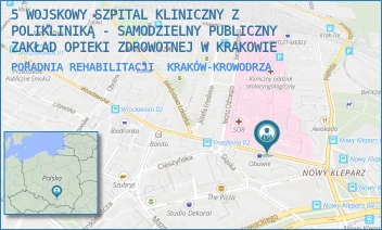 PORADNIA REHABILITACJI - 5 WOJSKOWY SZPITAL KLINICZNY Z POLIKLINIKĄ - SAMODZIELNY PUBLICZNY ZAKŁAD OPIEKI ZDROWOTNEJ W KRAKOWIE - UL. WROCŁAWSKA 1-3,  KRAKÓW-KROWODRZA