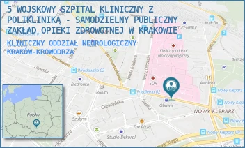 KLINICZNY ODDZIAŁ NEUROLOGICZNY - 5 WOJSKOWY SZPITAL KLINICZNY Z POLIKLINIKĄ - SAMODZIELNY PUBLICZNY ZAKŁAD OPIEKI ZDROWOTNEJ W KRAKOWIE - UL. WROCŁAWSKA 1-3,  KRAKÓW-KROWODRZA