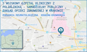 PORADNIA REUMATOLOGICZNA - 5 WOJSKOWY SZPITAL KLINICZNY Z POLIKLINIKĄ - SAMODZIELNY PUBLICZNY ZAKŁAD OPIEKI ZDROWOTNEJ W KRAKOWIE - UL. WROCŁAWSKA 1-3,  KRAKÓW-KROWODRZA
