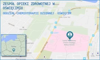 ODDZIAŁ CHEMIOTERAPII DZIENNEJ - ZESPÓŁ OPIEKI ZDROWOTNEJ W OŚWIĘCIMIU - UL. WYSOKIE BRZEGI 4,  OŚWIĘCIM