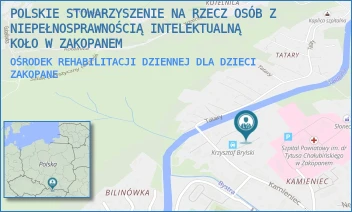 OŚRODEK REHABILITACJI DZIENNEJ DLA DZIECI - POLSKIE STOWARZYSZENIE NA RZECZ OSÓB Z NIEPEŁNOSPRAWNOŚCIĄ INTELEKTUALNĄ KOŁO W ZAKOPANEM - KAMIENIEC 32 D,  ZAKOPANE