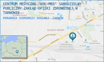PORADNIA CHIRURGII OGÓLNEJ - CENTRUM MEDYCZNE "KOL-MED" SAMODZIELNY PUBLICZNY ZAKŁAD OPIEKI ZDROWOTNEJ W TARNOWIE - UL. PL. DWORCOWY 6,  TARNÓW